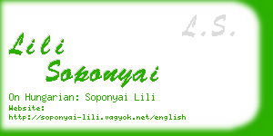 lili soponyai business card